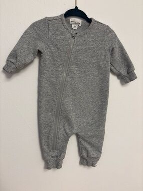 Miles the Label Heather Gray Zip Front Basic Baby Playsuit